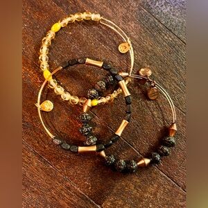 Alex and Ani Yellow and Black Beaded Bracelets VINTAGE BEADED RARE